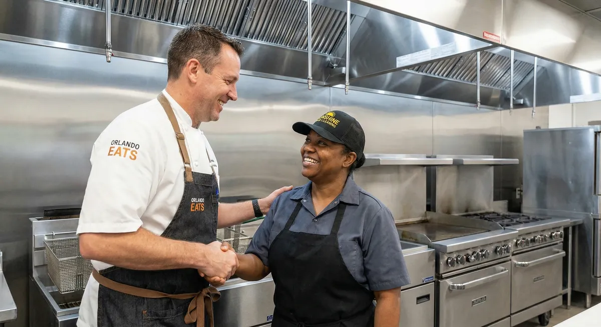 Commercial kitchen exhaust cleaning in Orlando's theme park area